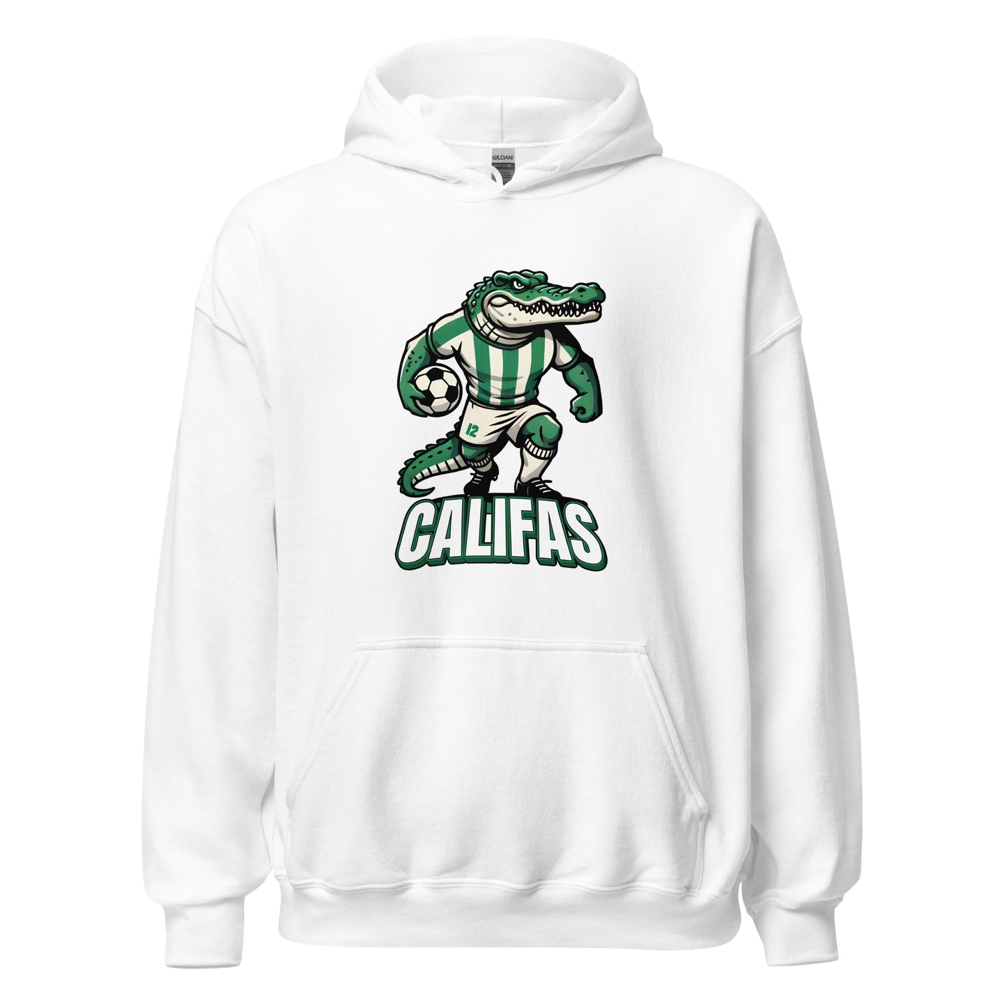 Hoodie Córdoba blanco equipo fútbol Califas con caimán front