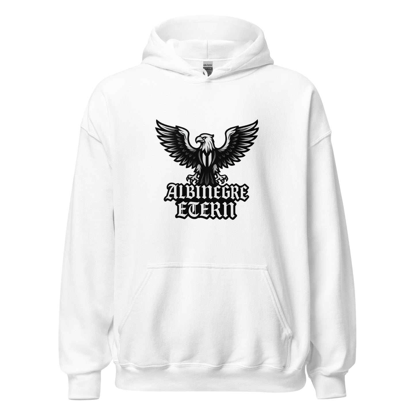 Hoodie Castellón blanco equipo fútbol Albinegre Etern con imagen áliga front