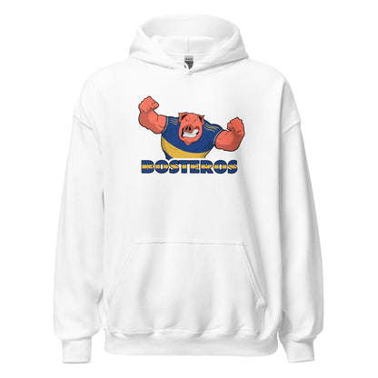 Hoodie Boca Junior blanco equipo fútbol Bosteros con imagen cerdo front